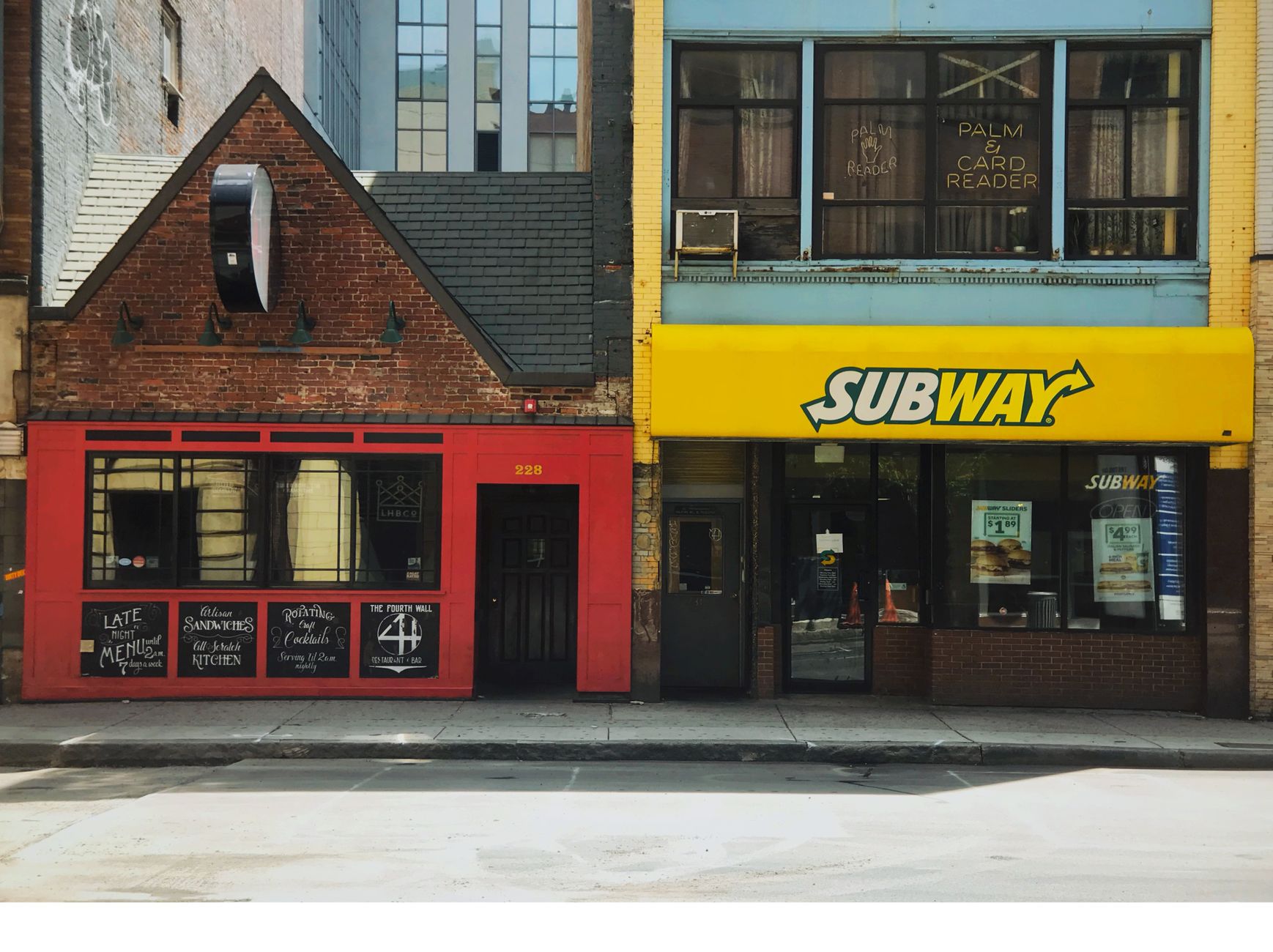Fast casual sandwich shop storefront