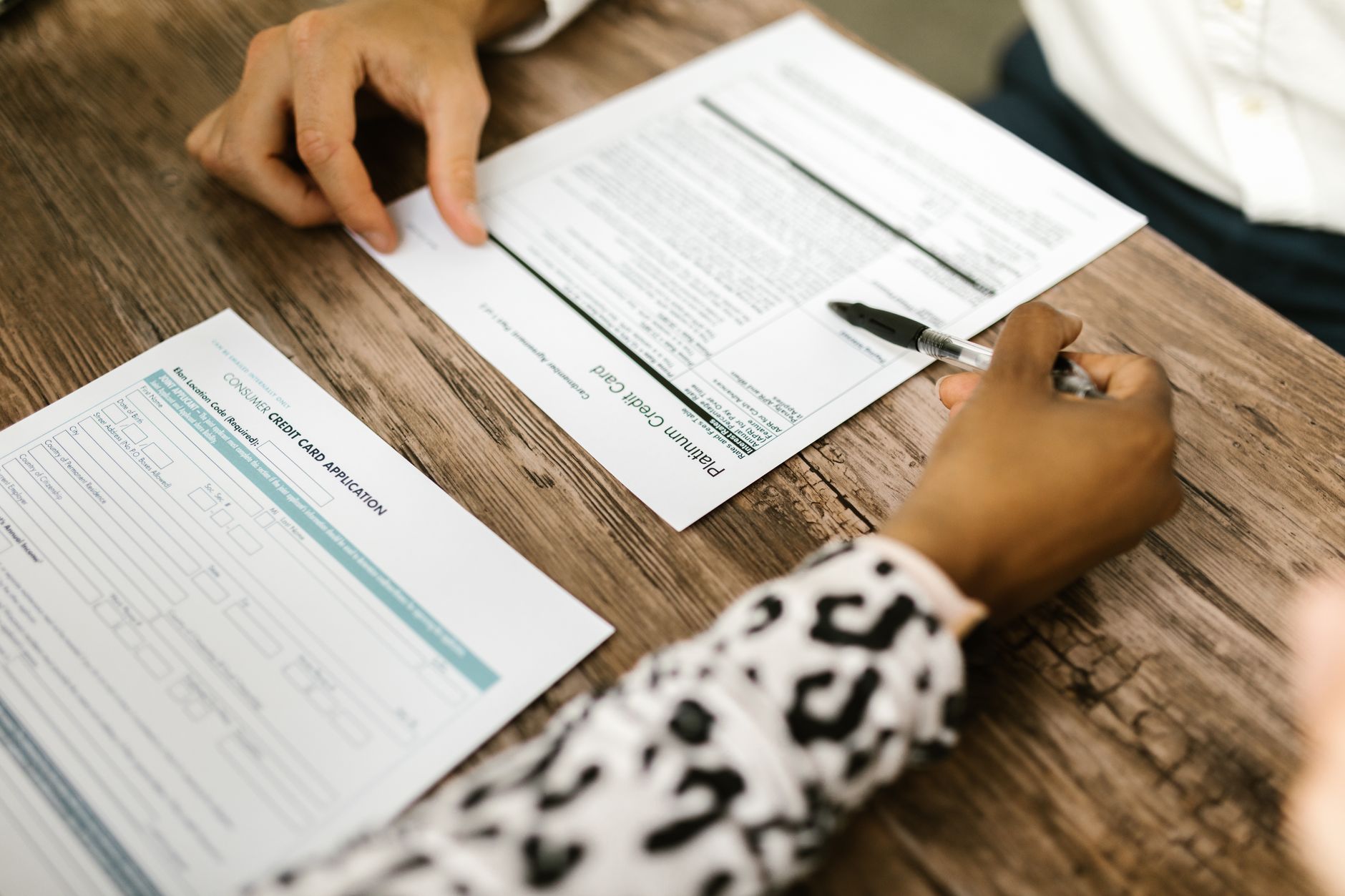 Business owner reviewing a line of credit application